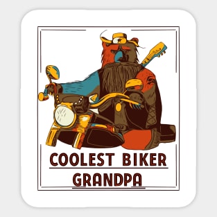 Coolest biker grandpa Sticker